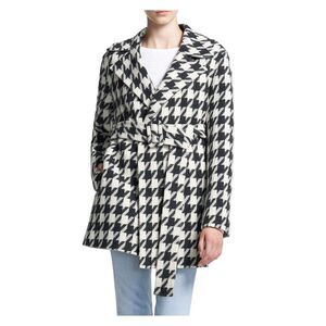 THEORY Womens Wool Blend Belted Pocketed Wrap Jacket